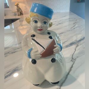 Ludowici-Celadon Tile Co Vintage Dutch Boy Sailor Cookie Jar.